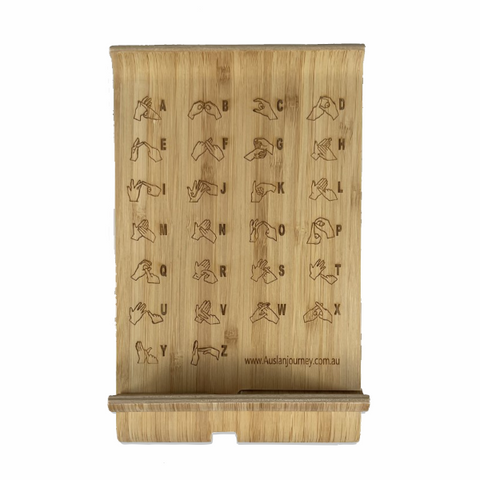 Auslan Alphabet - Wooden iPad Stand