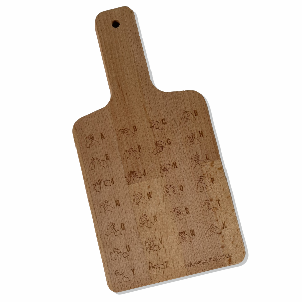 Auslan Alphabet - Wooden Chopping Board