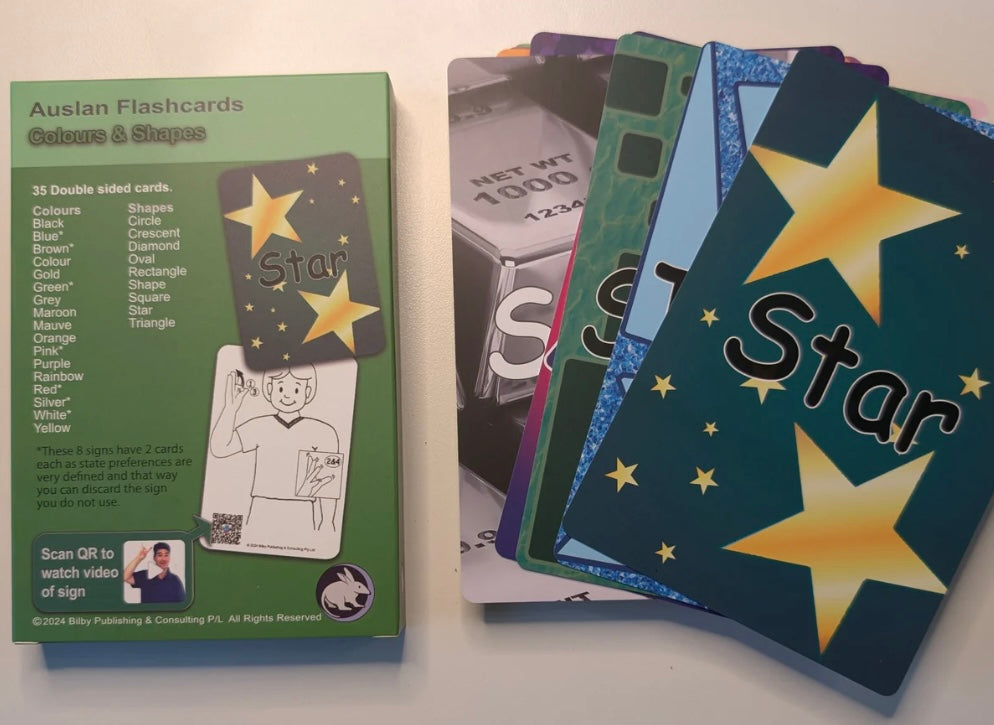 Colours & Shapes- Auslan Flashcards