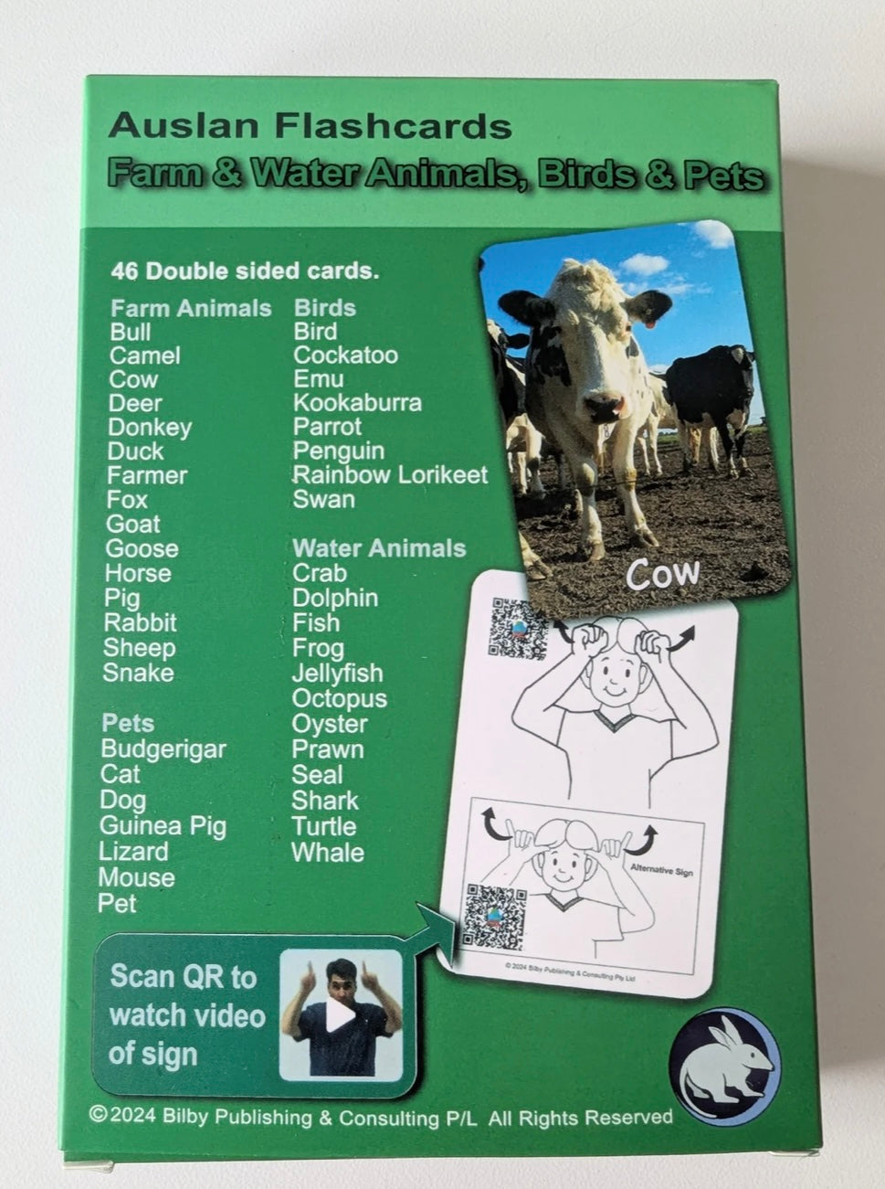Farm & water Animals, Birds & Pet - Auslan Flashcards