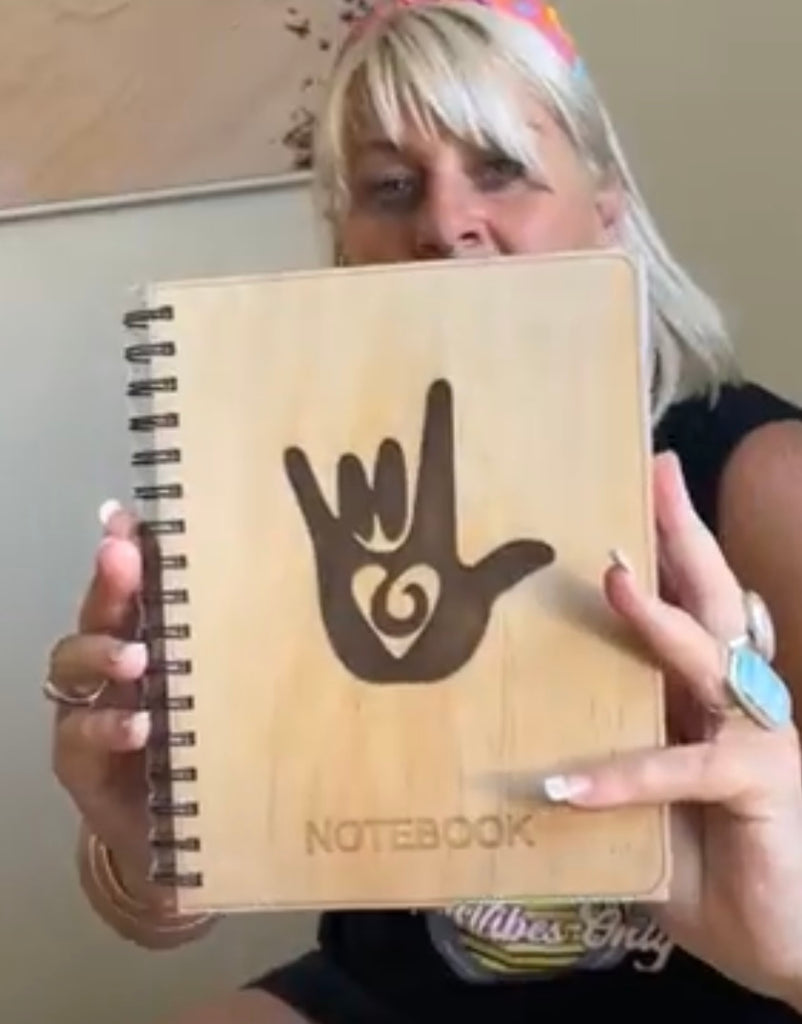 Wooden note book made by a Deaf man – Auslan Journey