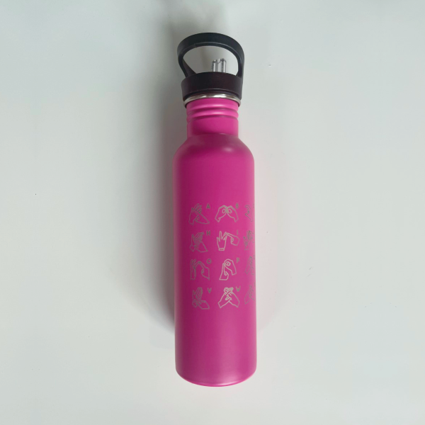 Auslan Alphabet - Stainless Steel, Double Wall Insulated Drink Bottle