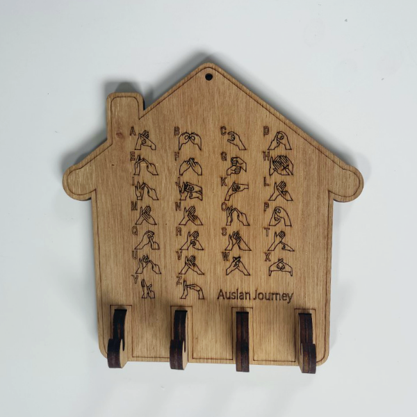Auslan Alphabet - Wooden Key Holder