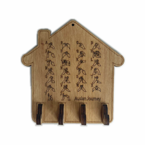 Auslan Alphabet - Wooden Key Holder