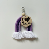 Rainbow Keyring With Wooden Bead And Wooden Disc