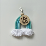 Rainbow Keyring With Wooden Bead And Wooden Disc