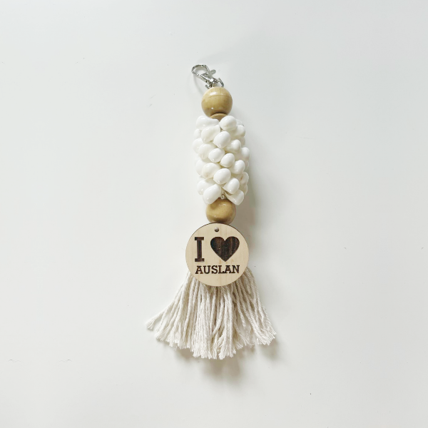 Shell Keyring With Wooden Beads And Tassel
