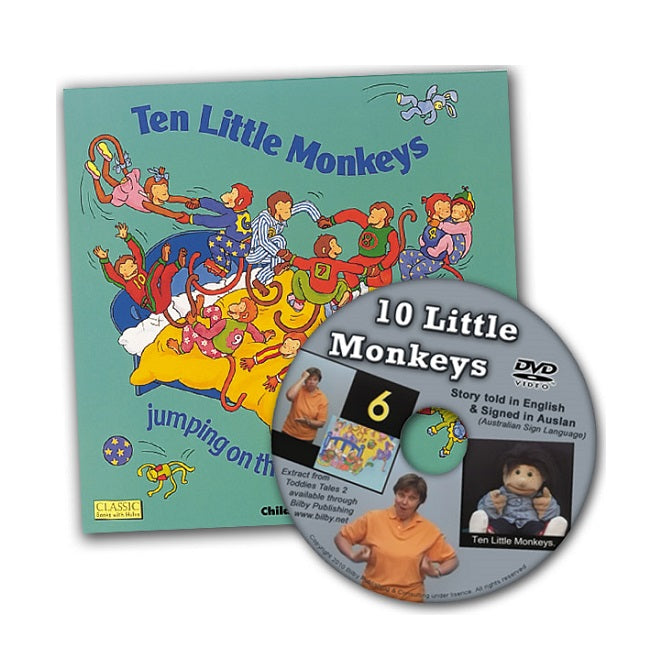 Ten Little Monkeys - Auslan Book and DVD Set