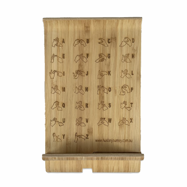 Auslan Alphabet - Wooden iPad Stand